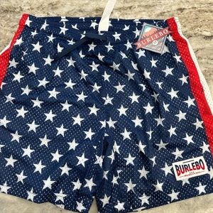 Burlebo men’s mesh shorts- red, white, and blue